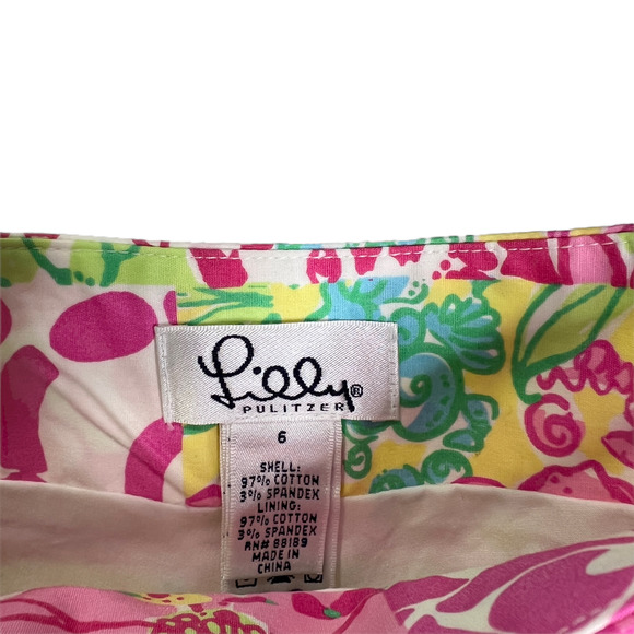 Lilly Pulitzer Women's Jungle Patchwork Skort Faux Wrap Mini Skirt Pink Cotton 6 - Picture 10 of 12